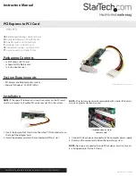 StarTech.com PEX1PCI1 Instruction Manual preview