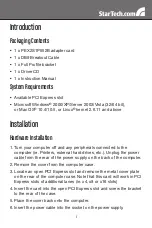 Preview for 4 page of StarTech.com PEX2S1P552B Instruction Manual