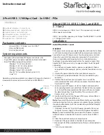 Preview for 1 page of StarTech.com PEXUSB312C Instruction Manual