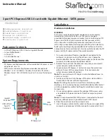 Preview for 1 page of StarTech.com PEXUSB3S3GE Instruction Manual