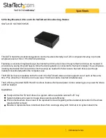 StarTech.com SATADOCK525 Spec Sheet предпросмотр