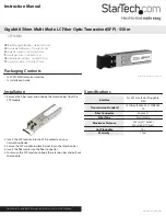 StarTech.com SFPSXMM Instruction Manual preview