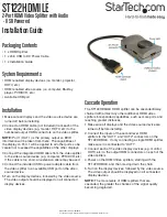 Предварительный просмотр 1 страницы StarTech.com ST122HDMILE Installation Manual