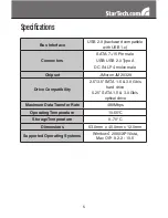 Preview for 8 page of StarTech.com USB2SATA25 Instruction Manual