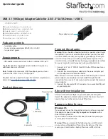 Предварительный просмотр 1 страницы StarTech.com USB31C2SAT3 Quick Start Manual