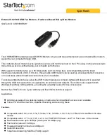 StarTech.com USB56KEMH Spec Sheet предпросмотр