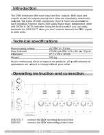 Предварительный просмотр 4 страницы STARVILLE DMX SPLITTER 4 Owner'S Manual