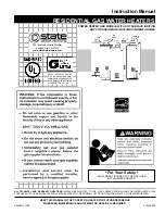 Предварительный просмотр 1 страницы State Water Heaters 185244-004 Instruction Manual