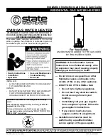 State Water Heaters 186489-002 Installation Instructions And Use & Care Manual предпросмотр