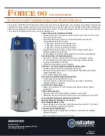 State Water Heaters FORCE 90TM Specification Sheet preview