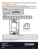 Preview for 2 page of State Water Heaters FORCE 90TM Specification Sheet