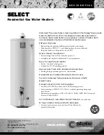 Preview for 1 page of State Water Heaters GS6 30 YBRT Specification Sheet