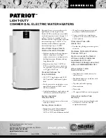 Предварительный просмотр 1 страницы State Water Heaters PATRIOT Brochure & Specs