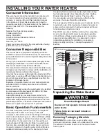 Preview for 3 page of State Water Heaters Premier Installation Instructions And Use & Care Manual