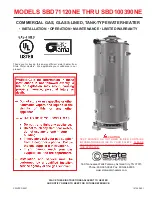 Preview for 1 page of State Water Heaters SBD100199* Manual