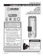 State Water Heaters SBL85 275NE Instruction Manual preview