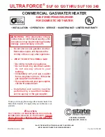 Preview for 1 page of State Water Heaters SUF 100 150NE Installation & Operation Manual