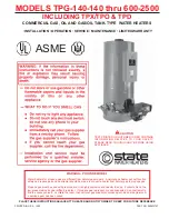 Preview for 1 page of State Water Heaters TPD-140-140 Instruction Manual