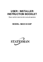 Предварительный просмотр 1 страницы STATESMAN MAXI 60 GSF User& Installer'S Manual