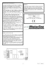 Preview for 3 page of Stateurop Motorline MC8 User Manual