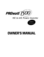 Statpower PROwatt 1500 Owner'S Manual preview