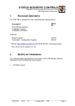 Preview for 7 page of STATUS SCIENTIFIC CONTROLS FGD10B Series Installation, Commissioning And Operation Manual