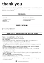 Preview for 2 page of Staycool F1421WH Operating Instructions Manual