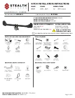 Preview for 1 page of Stealth Hitches SHR31016 Installation Instructions Manual