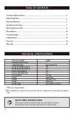 Preview for 2 page of Stealth 3300381 Operator'S Manual