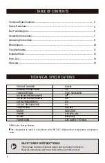 Preview for 2 page of Stealth 3331282 Operator'S Manual