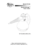 Preview for 1 page of Steamfast Quick & Easy SF-222 Instruction Manual