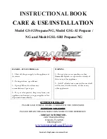 Preview for 1 page of STEELE PRODUCTS PARADISE GS-32 Instructional Book, Care & Use/Installation