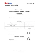 Preview for 41 page of SteelMax Torch Runner Operator'S Manual