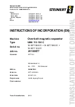 steinert UME 115 130 C Instructions Manual preview