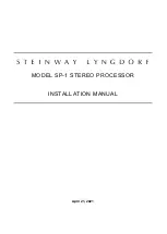 STEINWAY LYNGDORF SP-1 Installation Manual предпросмотр