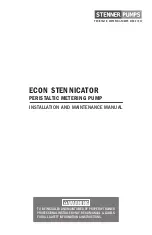 Stenner Pumps E20MH Installation And Maintenance Manual preview