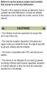 Preview for 2 page of Steren Mobile Tuner User Manual