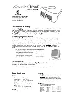 StereoGraphics Crystal Eyes Wear User Manual preview