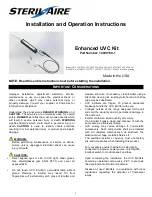 Steril-Aire Enhanced UVC Kit Installation And Operation Instructions предпросмотр