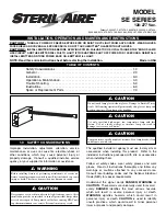 Предварительный просмотр 1 страницы Steril-Aire SE Series Installation, Operation And Maintenance Instructions