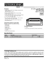 Preview for 1 page of Sterling Plumbing ENSEMBLE 71121122 Specifications