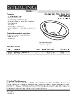 Preview for 1 page of Sterling Plumbing S1201-0 Specifications