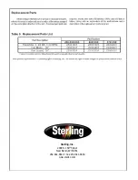 Preview for 12 page of Sterling 25001301 Installation And Maintenance Manual