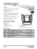 Preview for 1 page of Sterling Bath/Shower Whirlpool System 76090110 Specifications