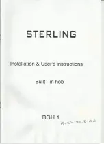 Preview for 1 page of Sterling BGH 1 Installation & User'S Instructions