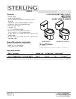 Preview for 1 page of Sterling Low Consumption Toilet 402015 Specifications