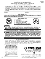 Sterling NATURAL INDOOR GAS-FIRED DUCT FURNACE Installation And Service Manual preview