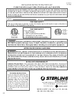 Sterling QVEF 100 M Installation & Parts Manual preview