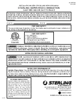 Preview for 1 page of Sterling QVSD-100 Installation, Instruction And  Service Manual