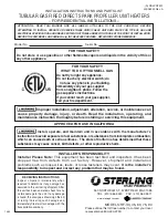 Sterling RF-30 Installation Instructions And Parts List preview